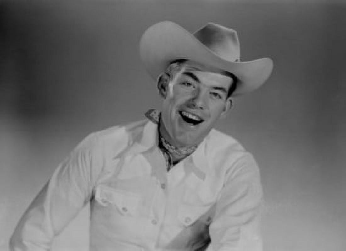 Cheerful cowboy portrait Canvas Art - (24 x 36)