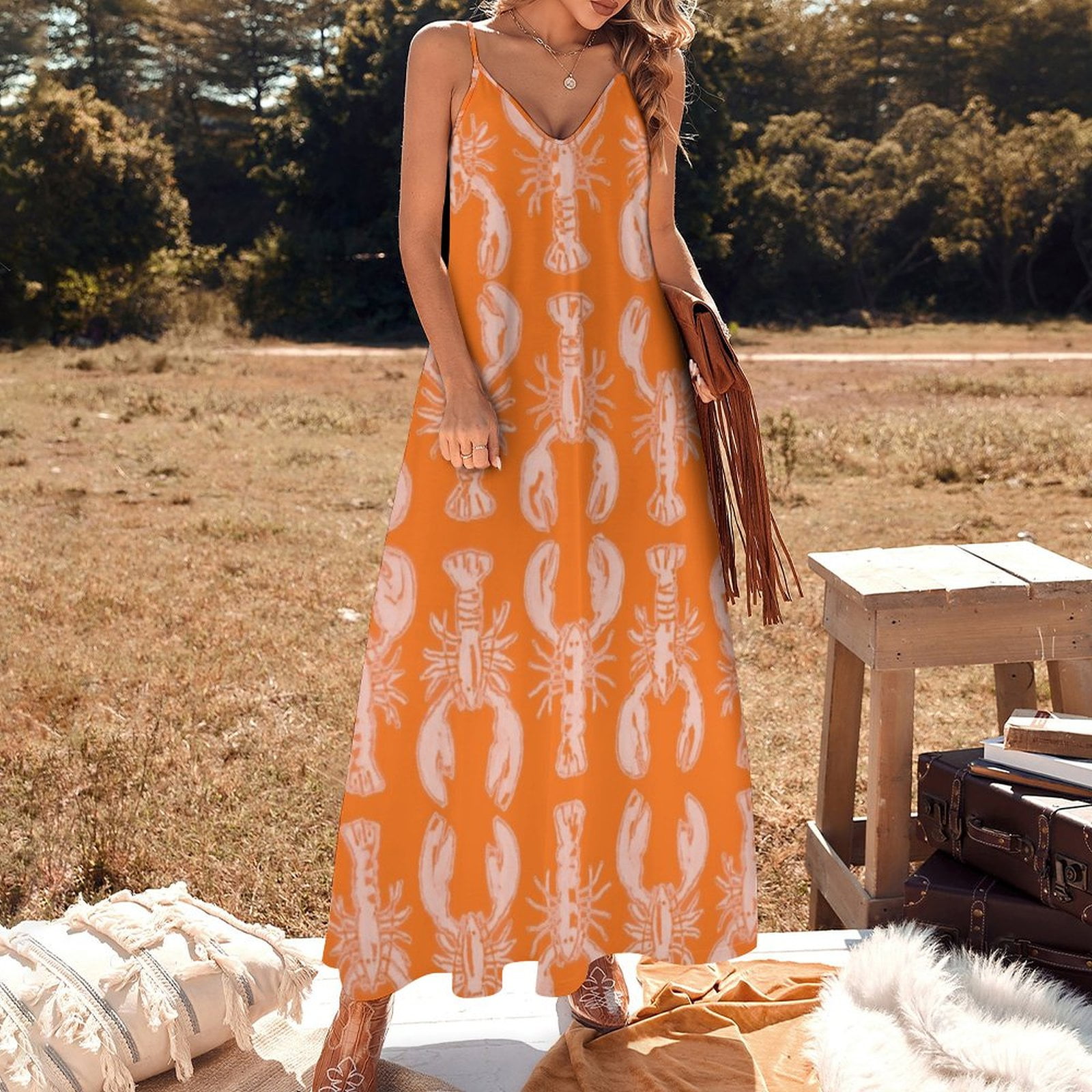 orange birthday dresses Mermaid Orange Prom Dresses Sleeveless 17th Birthday Outfits P394 main image 0