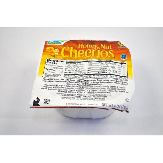 Cheerios Cereal Bowlpak, Honey Nut Cheerios, 1 oz - Case of 96