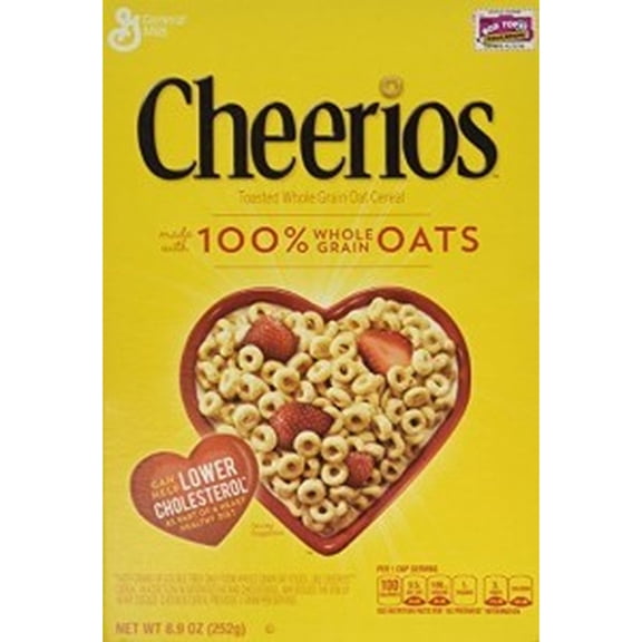 Cheerios Cereal Toasted Whole Grain- 8.9 Oz (Pack of 2)