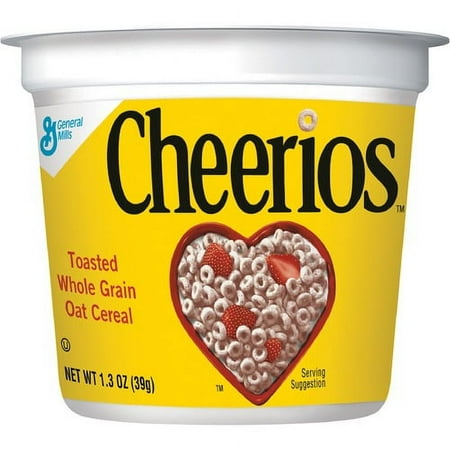 Cheerios Cereal-in-a-Cup - Original - 1 Serving Cup - 1.30 oz - 6 / Pack | Bundle of 10 Packs