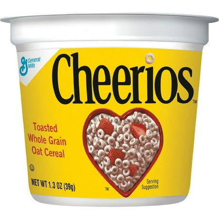 Cheerios Cereal-in-a-Cup - Original - 1 Serving Cup - 1.30 oz - 6 / Pack | Bundle of 2 Packs