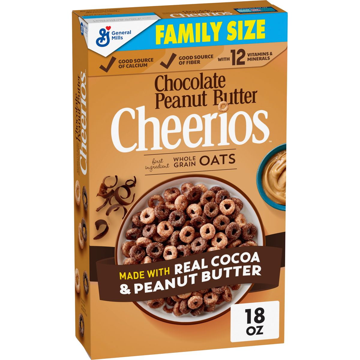 Cheerios Chocolate Peanut Butter Cereal Family Size - 18oz - General Mills - Pack of 2