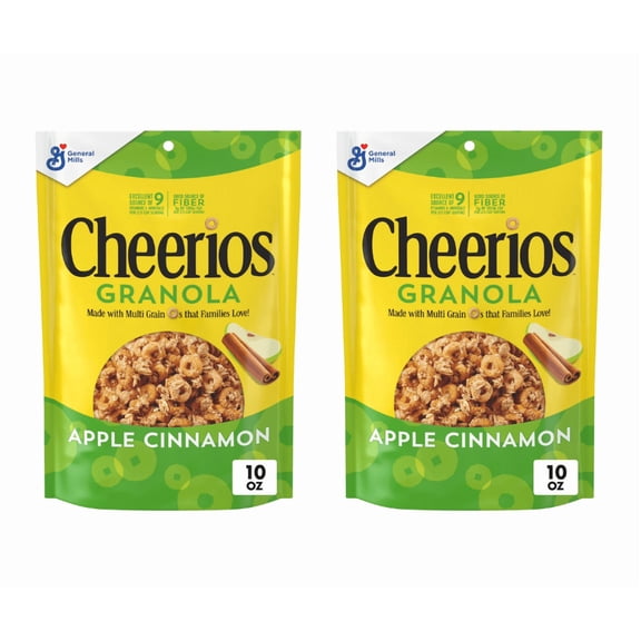 Cheerios Granola, Apple Cinnamon, Good Source of Fiber, 10 oz (Pack of 2)