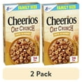(2 pack) Cheerios Oat Crunch Oats & Honey Oat Breakfast Cereal, Family