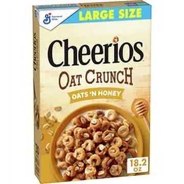 Cheerios Oat Crunch Oats and Honey Cereal 18.2 oz (Pack of 4)