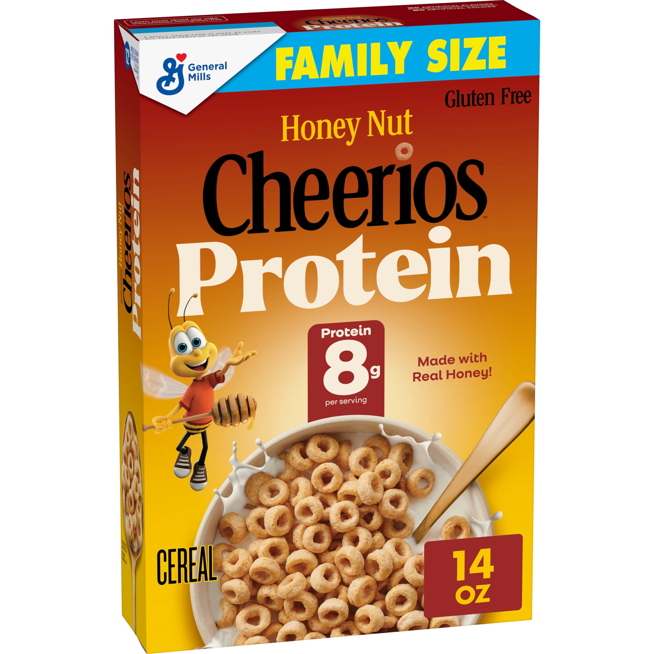 Cheerios Protein Cereal, Honey Nut, 8g Protein, Family Size, 14 oz