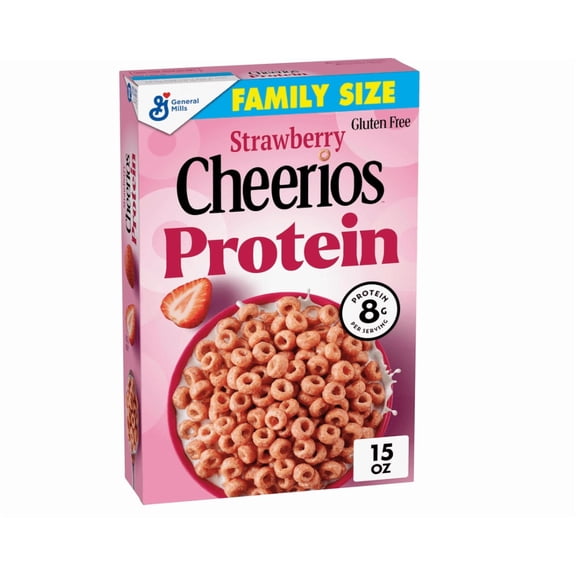 Cheerios Protein Cereal, Strawberry, 8g Protein, Family Size, 15 oz