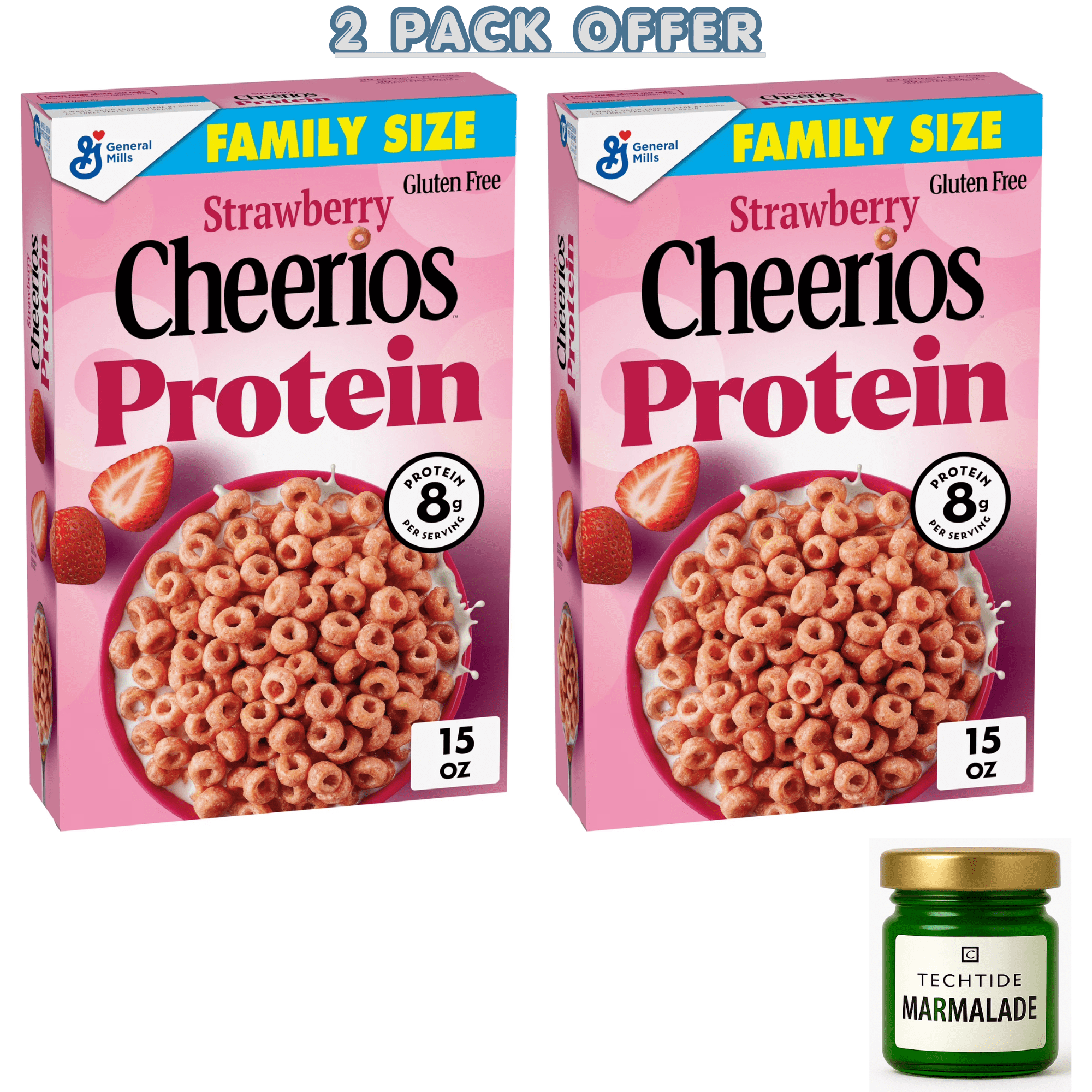 Cheerios Protein Cereal, Strawberry, 8g Protein, Family Size