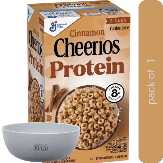 Cheerios Protein Cinnamon Cereal, 32.6 oz with bowl by OMA