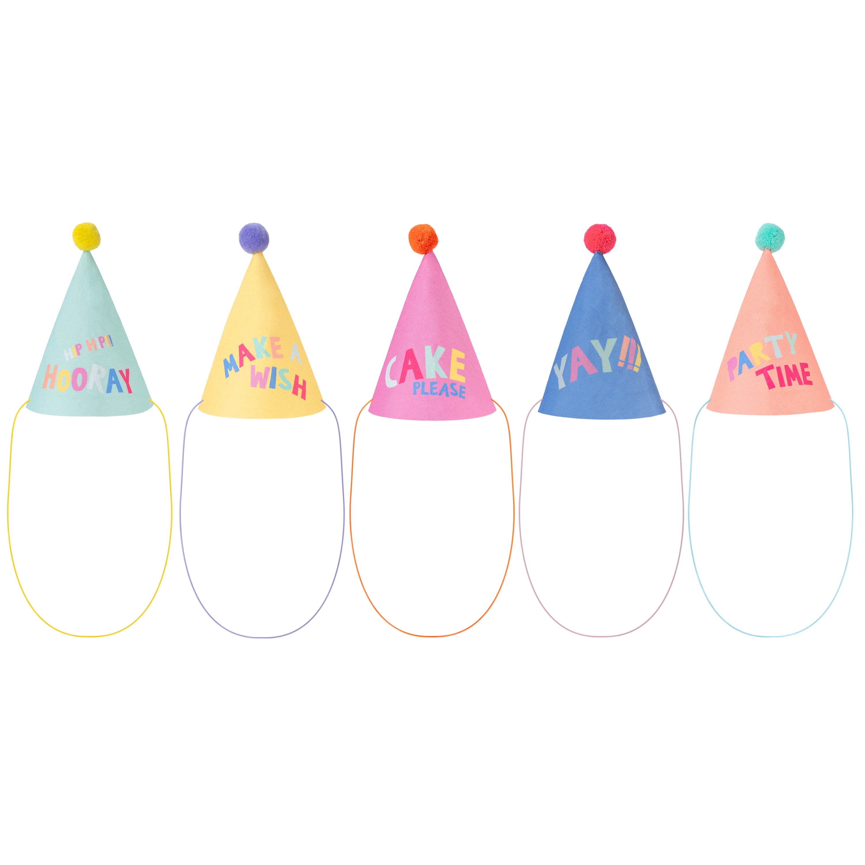 Cheerland 10 Pcs Rainbow Hats for Kids Colorful Party Hats, Fabric
