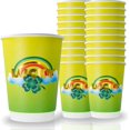 thumbnail image 1 of Cheerland 20 Pack 12 oz Green Rainbow Clover Lucky Paper Cups for St. Patrick's Day Party, 1 of 6