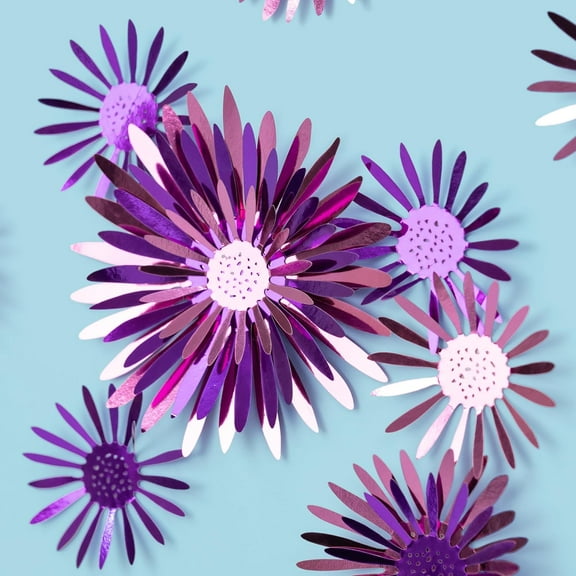 Cheerland 40-Pack 3D Pink Purple Flower Wall Decals for Nursery, Living Room, Girls Bedroom