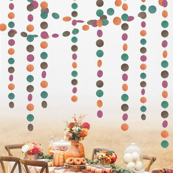 Cheerland 52 ft Autumn Circle Garland for Thanksgiving, Fall Party Banner Backdrop