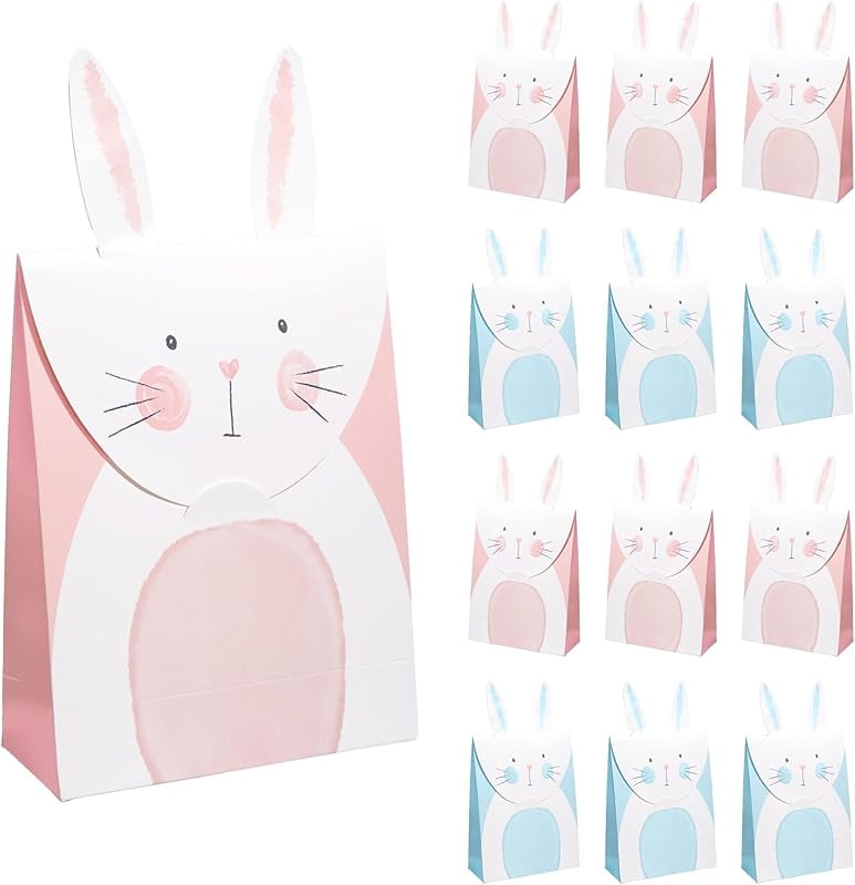 Kreat4joy 16-Pack Arctic Animals Paper Gift Bags With Handles - Winter Party Favors For Birthday, Baby Shower, Christmas