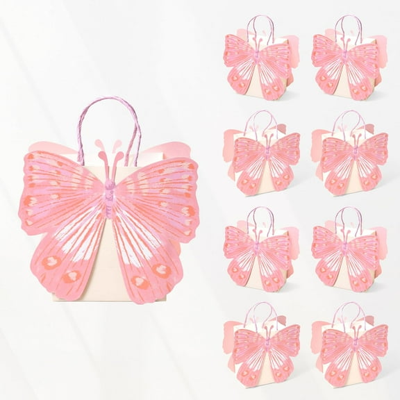 Cheerland Butterfly Gift Bags, Pink, 8 Count