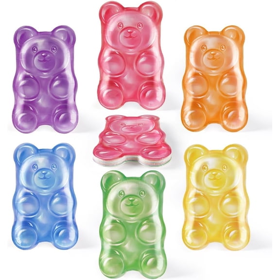 Cheerland Candyland Decorations Party Supplies Candy Bear Paper Plates Birthday Tableware Gummy Candy Themed Sweet Shop Colorful Cake Plates for Bake Sale Party Candy Station Dessert 48 Pcs