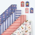 thumbnail image 1 of Cheerland Circus Theme Gift Wrapping Paper, 12pcs, Striped Red and Blue, 1 of 6