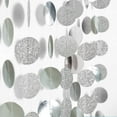 thumbnail image 1 of Cheerland Glitter Silver Circle Dot Garlands Metallic Silver Party Decor, 52 Ft, 1 of 8