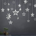 thumbnail image 1 of Cheerland Glitter Silver Star Garlands 3D Star Hanging Decorations, 6.6 ft, 1 of 5