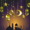 thumbnail image 1 of Cheerland Gold Star Crescent Moon Lantern Garland for Islamic Ramadan Party Decor, 16 Pcs, 1 of 8