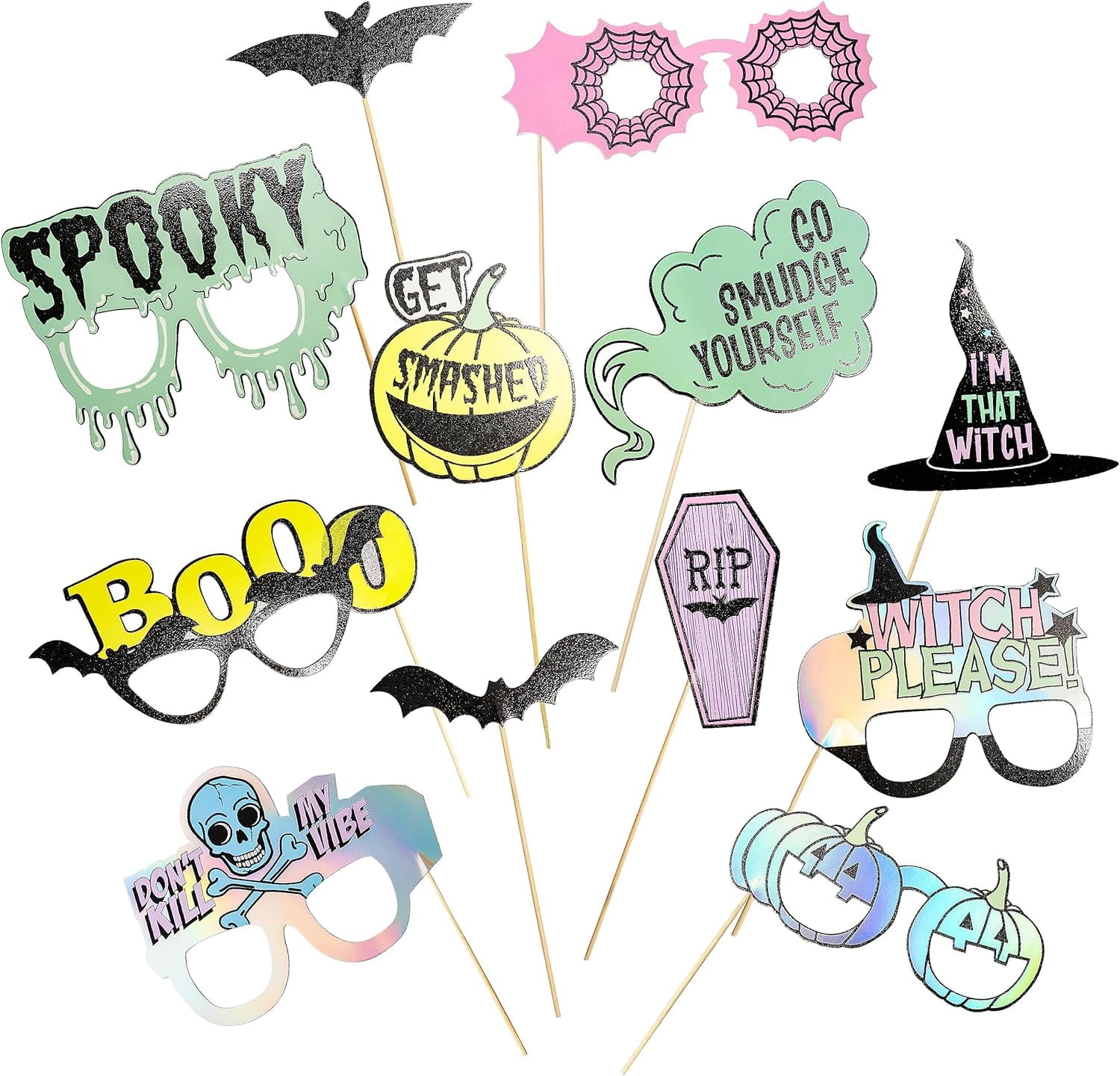 24x Halloween Cupcake Topper – Niedliche Pastell-Designs & Wiederverwendbar!