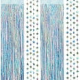 thumbnail image 1 of Cheerland Iridescent Tinsel Foil Fringe Curtains Euphoria Birthday Party Photo Backdrop, 3Pcs, 1 of 7