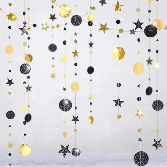 Cheerland Party Decorations Moon Star Garland, 3 Pack, 39 Ft
