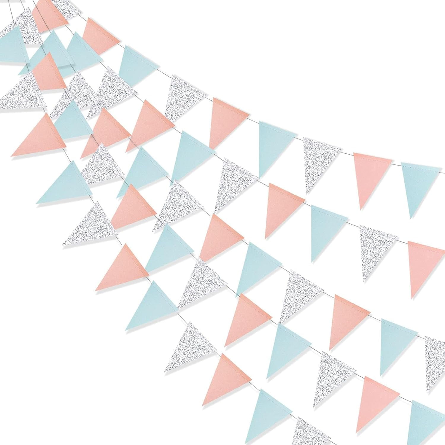 Cheerland Party Decorations Triangle Pennant Banner Flag, Pastel Blue ...