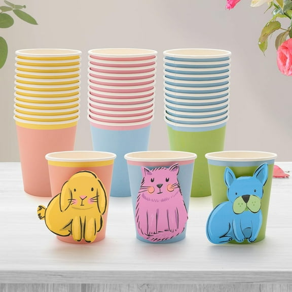 Cheerland Pet Party Rabbit Cat Dog Disposable Drinking Cups for Animal Themed Kids Party