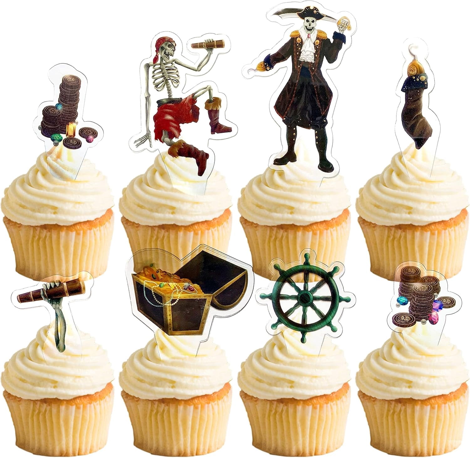 Cheerland Halloween-Cupcake-Deko – Niedliche Pastell-Kürbis-Geister, Fledermäuse & Hexenhüte – 24-teiliges Set Zum Stecken