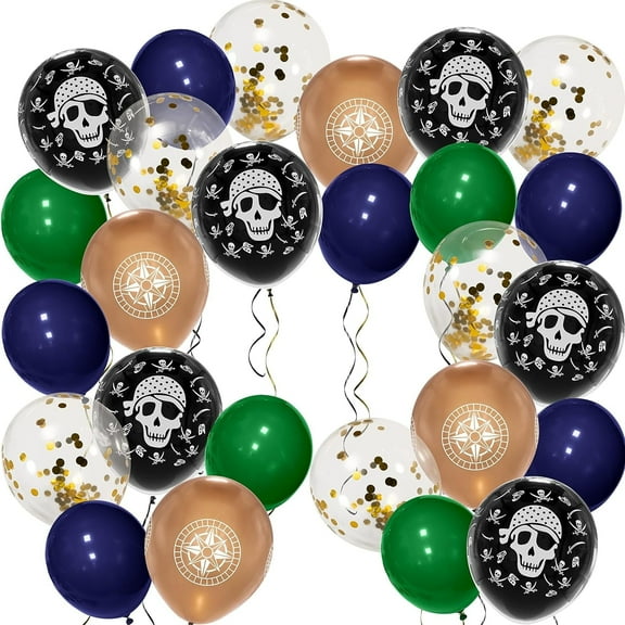 Cheerland Skull Pirate Balloons, 26-Count, for Costume, Birthday, and Party