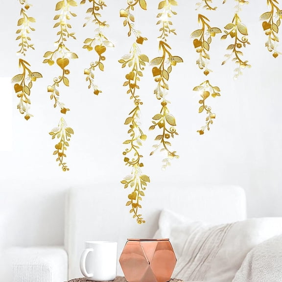 Cheerland Spring Party Leaf Garlands Vines, Gold Party Decoration Supplies, 24 Pcs
