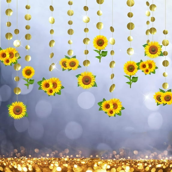 Cheerland Sunflower Garlands 12-Pack, Sun Flower Streamer Backdrop