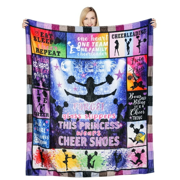 Cheerleader Blanket Cheerleading Gifts for Girls Teens Women, Cheer Gifts for Cheerleaders - Soft Lightweight Throw Blanket 40x50 Inch