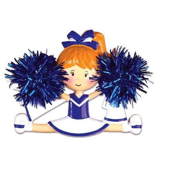 Cheerleader Blue Personalized Christmas Ornament DO-IT-YOURSELF