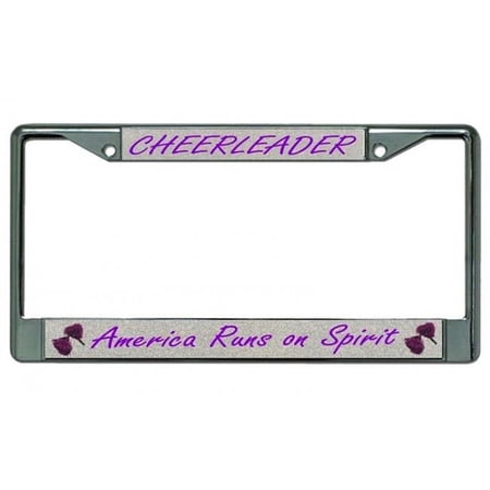 Cheerleader Chrome License Plate Frame