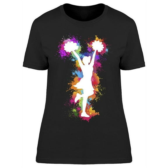 Cheerleader Colorful Silhouette T-Shirt Women -Image by Shutterstock, Female x-Large