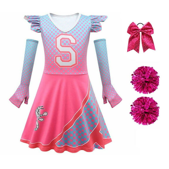 Cheerleader Costume Dress Set for Girls Toddler Halloween Fancy-Dress Outfits