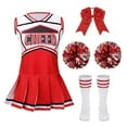 thumbnail image 1 of Cheerleader Costume for Girls Cheerleading Kids Dress up Halloween Cute Uniform School Cheer leader Outfit 6-12 Years, 1 of 3