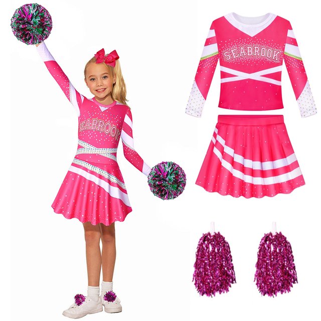 Cheerleader Costume for Girls, Cheerleading Uniform Dress Outfit