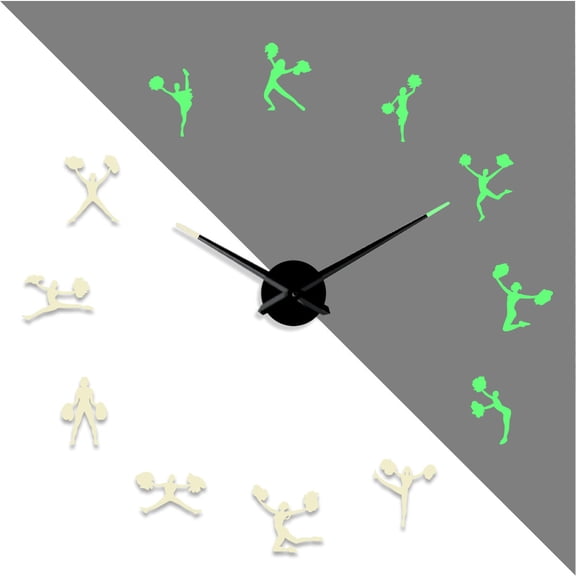 Cheerleader DIY creative Different Frameless Luminous Wall Clock Home School Decor Modern gifts - 27 inch