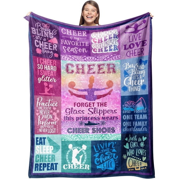 Cheerleader Gifts Blanket 50"x40" - Cheer Gifts for Cheerleaders - Cheerleading Gifts Throw - Gifts for Cheerleaders - Cheerleading Gift Ideas -Cheer Coach Gift -Cheer Blankets for Girls Teens
