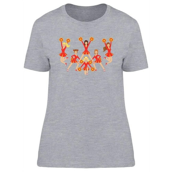 Cheerleader Girls With Pompoms T-Shirt Women -Image by Shutterstock, Female Large