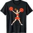 thumbnail image 1 of Cheerleader Graphic on Black T-Shirt for Casual Wear, 1 of 5