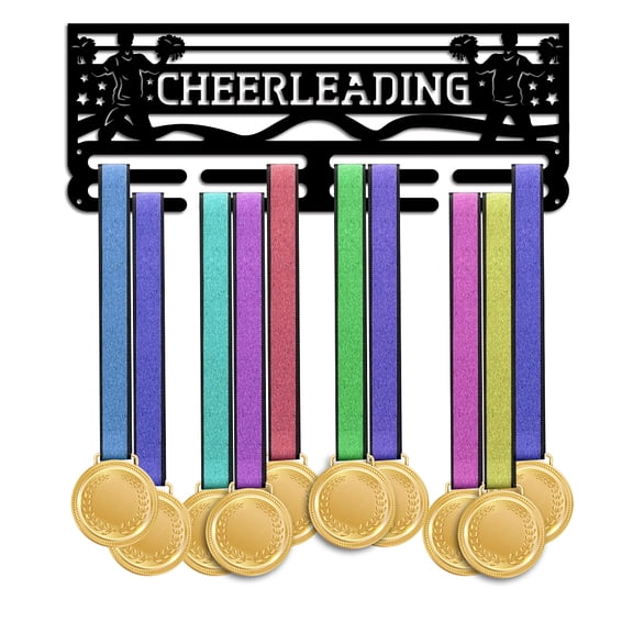 Cheerleader Medal Hanger Holder Display Rack Medal Hanger Awards Ribbon Cheer 2 Lines Sport Award Rack Wall Mount Frame Gymnastics Holder