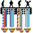 thumbnail image 1 of Cheerleader Medal Holder Black Medal Hanger Display Sports Race Winning Awards Hanging Hooks Small Black Metal Rack for Wall Mounted Decor Hold 40+ Medals Athletes Cheer Dancers 11.4x5.1in 1set, 1 of 9