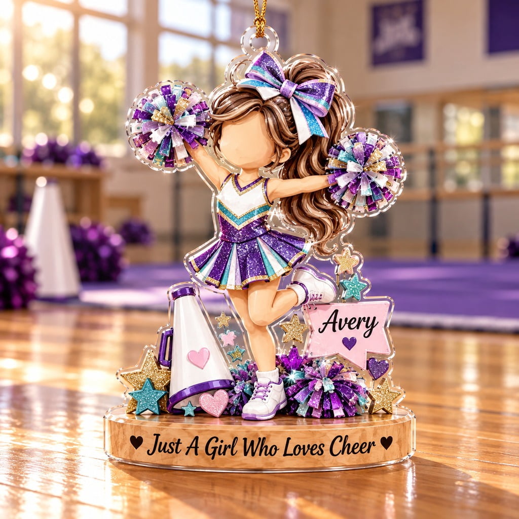 Cheerleader Ornament, Personalized 3D Acrylic Hanging Keepsake for ...