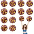 thumbnail image 1 of Cheerleader Pom Poms 12 Pack Sports Dance Cheering Plastic Metallic Cheerleading Pom Poms for Kids Adults-Ring Style, 1 of 6
