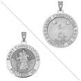 thumbnail image 1 of Cheerleader - Saint Christopher Doubledside Sports Religious Medal  1 Inch Sterling Silver, 1 of 1